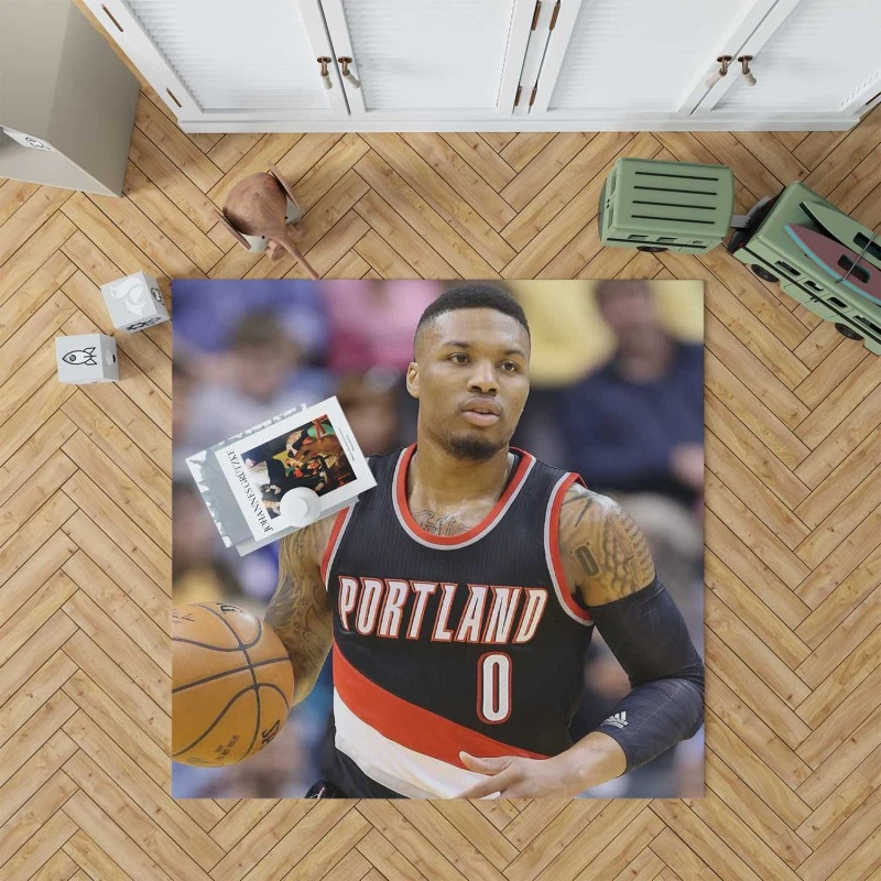 Damian Lillard Powerful Nba Basketball Player Rug
