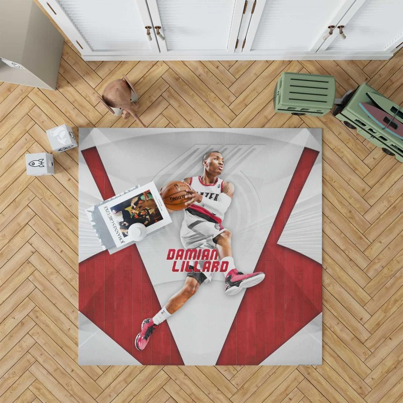 Strong Nba Basketball Player Damian Lillard Rug