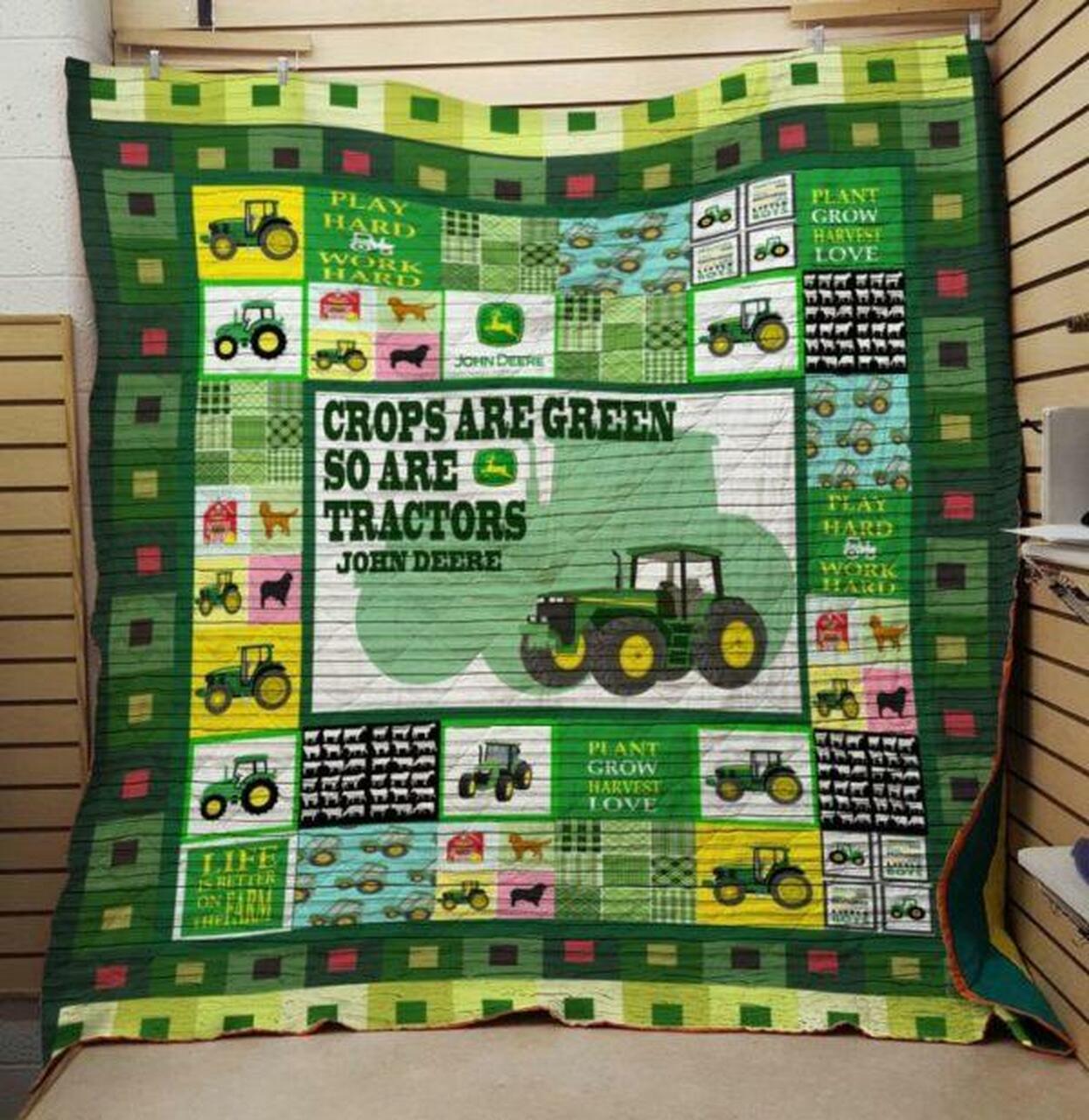 Play Hard Word Hard Farm Quilt Blanket Quilt