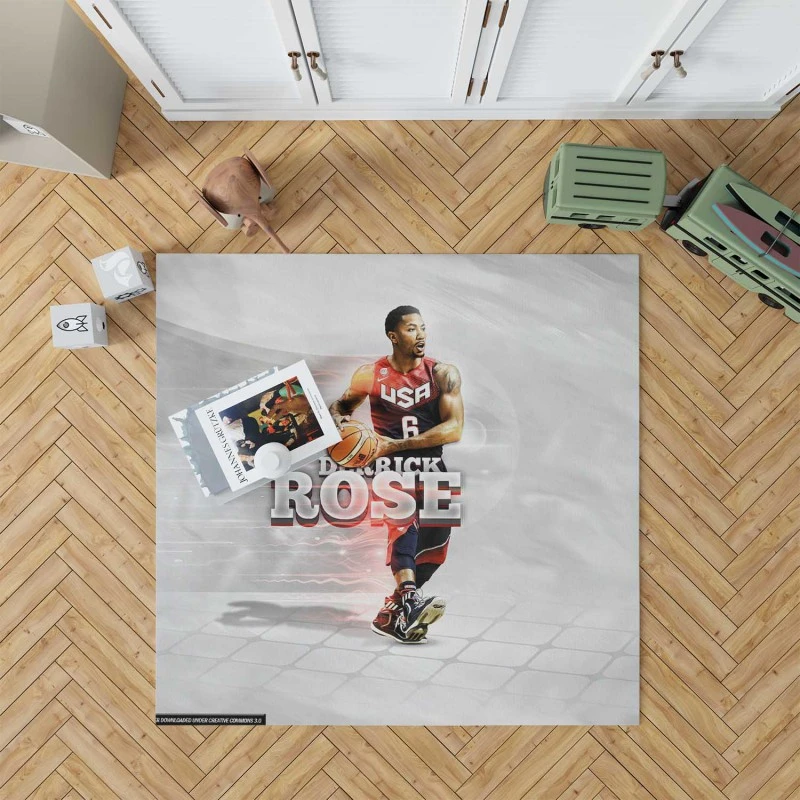 Professional Nba Basketball Player Derrick Rose Rug
