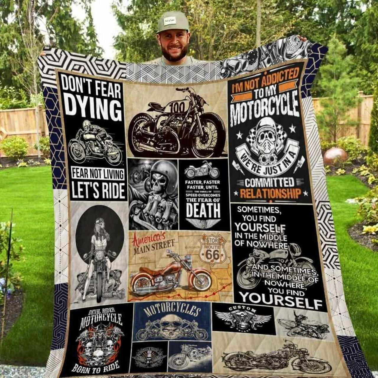 Devil Rider Motorcycle Blanket Kc1807 Quilt