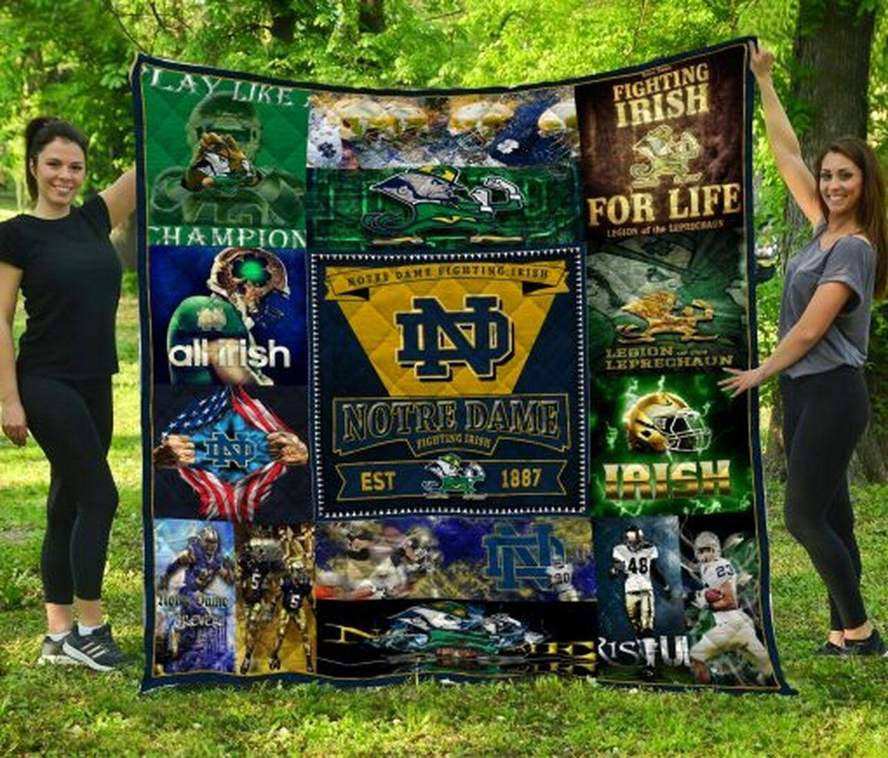 Ncaa Notre Dame Fighting h Quilt Blanket #215
