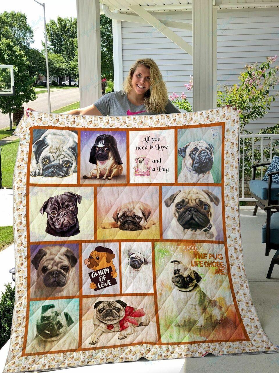 Pug Quilt Blanket