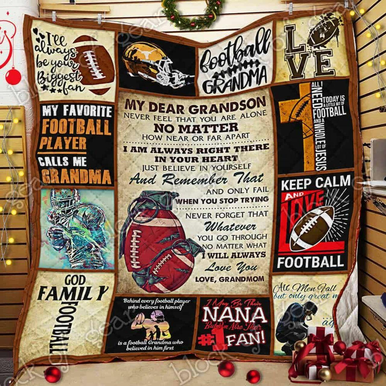To My Dear Gron Football Cl14100492Mdq Quilt Blanket