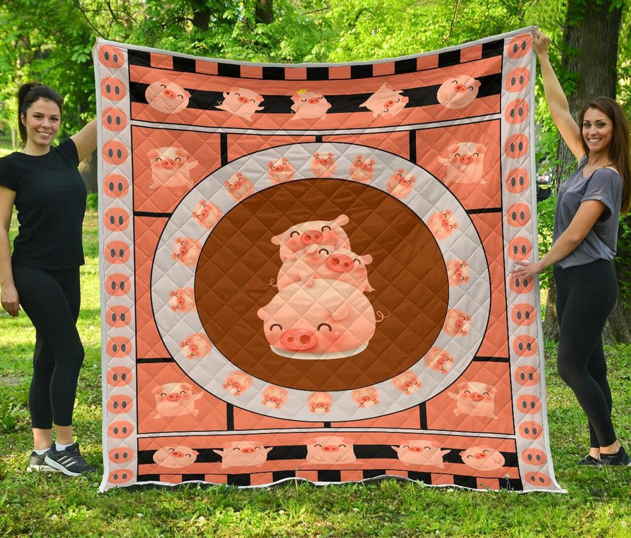 Pig Love While Premium Quilt Blanket Quilt