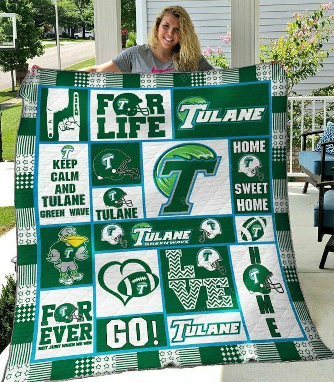 Ncaa Tulane Green Wave Quilt Blanket #1138