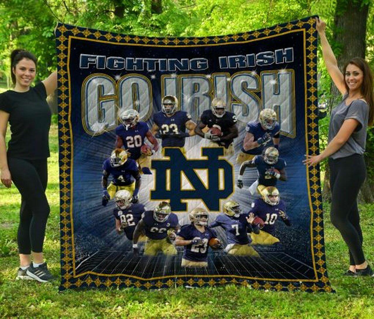 Ncaa Notre Dame Fighting h Quilt Blanket #208