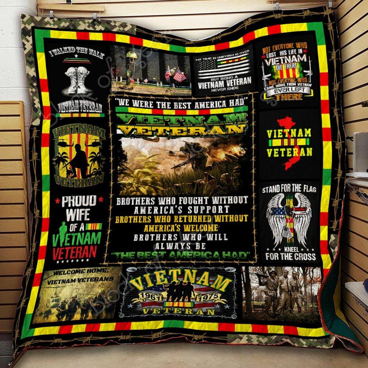 Proud Wife Of A Vietnam Veteran Quilt Blanket Greattomized Blanket G For Birthday C Thgiving