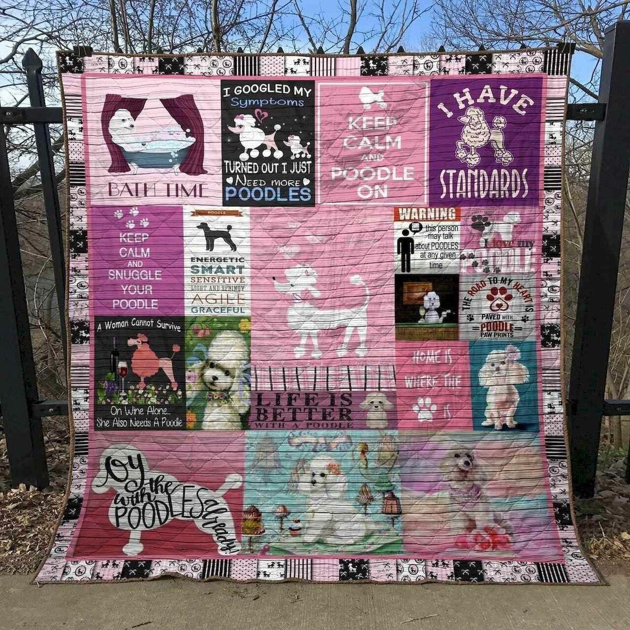 Lif Better With A Poodle Blanket Th2906 Quilt