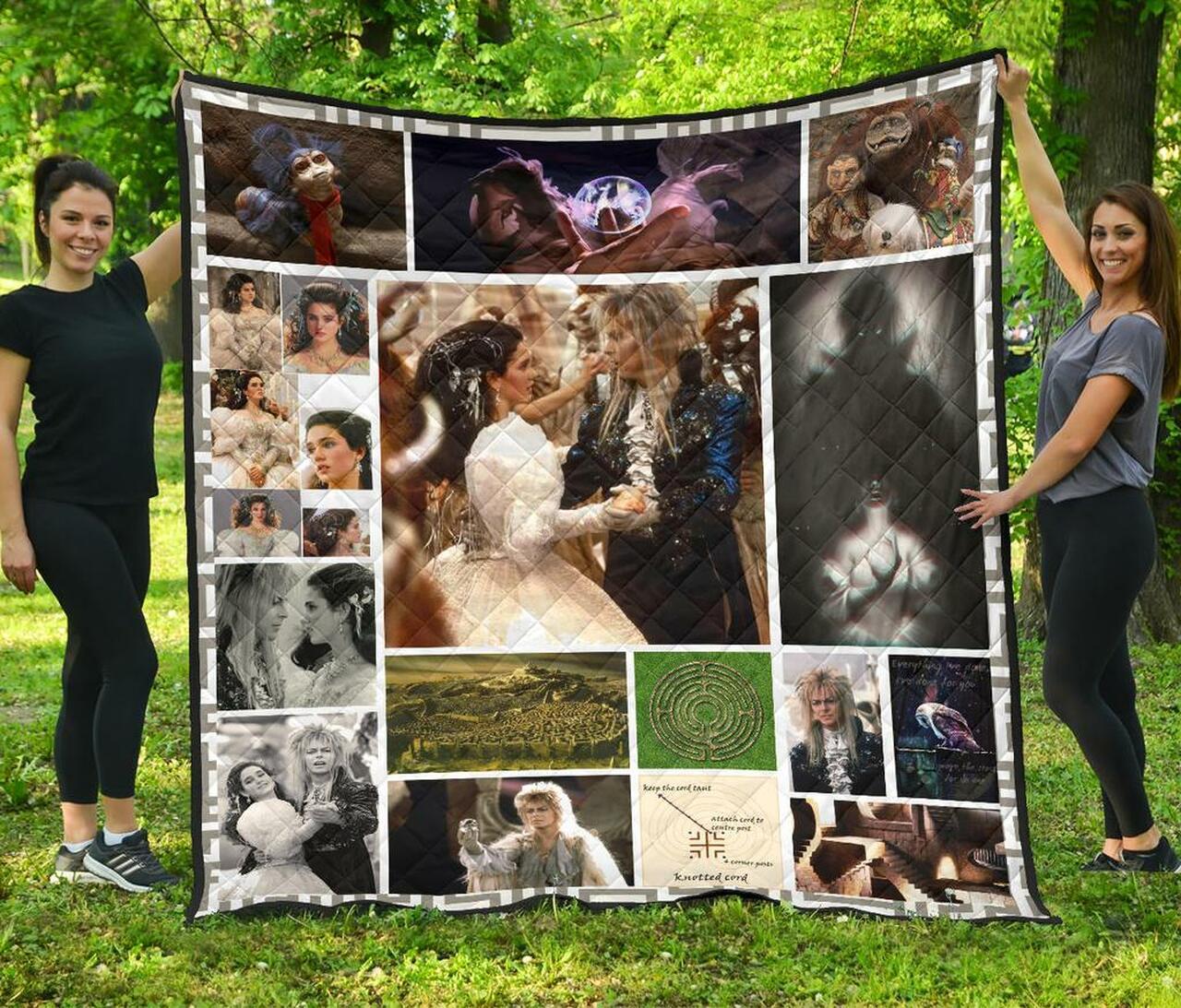 Labyrinth Black Premium Quilt Blanket Quilt