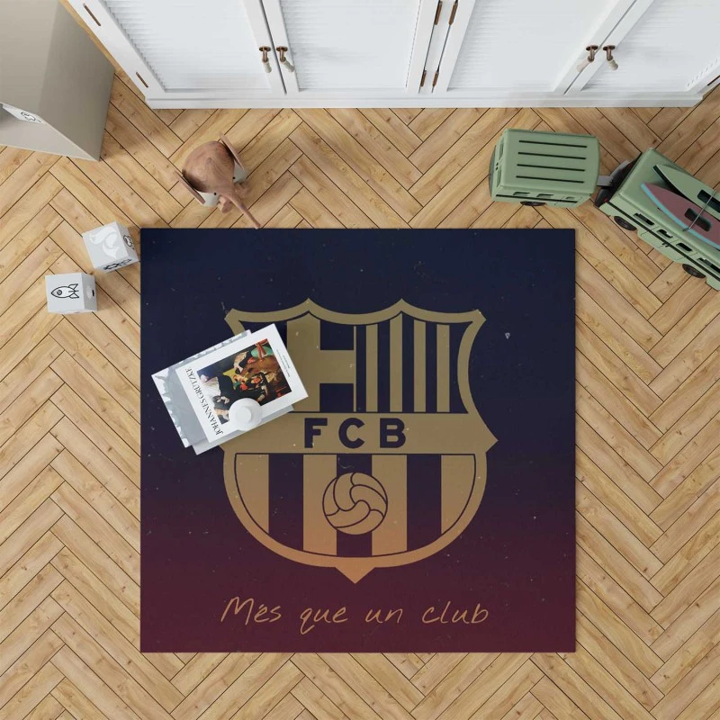 Fc Barcelona Competitive Soccer Team Rug