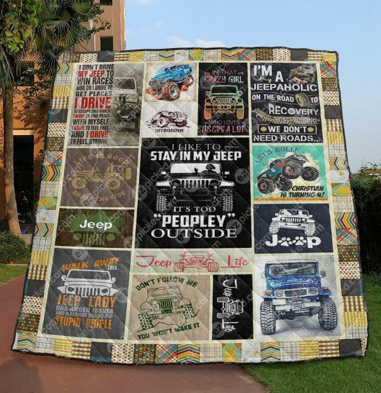 Stay In My Jeep Quilt Blanket Vq06 Quilt