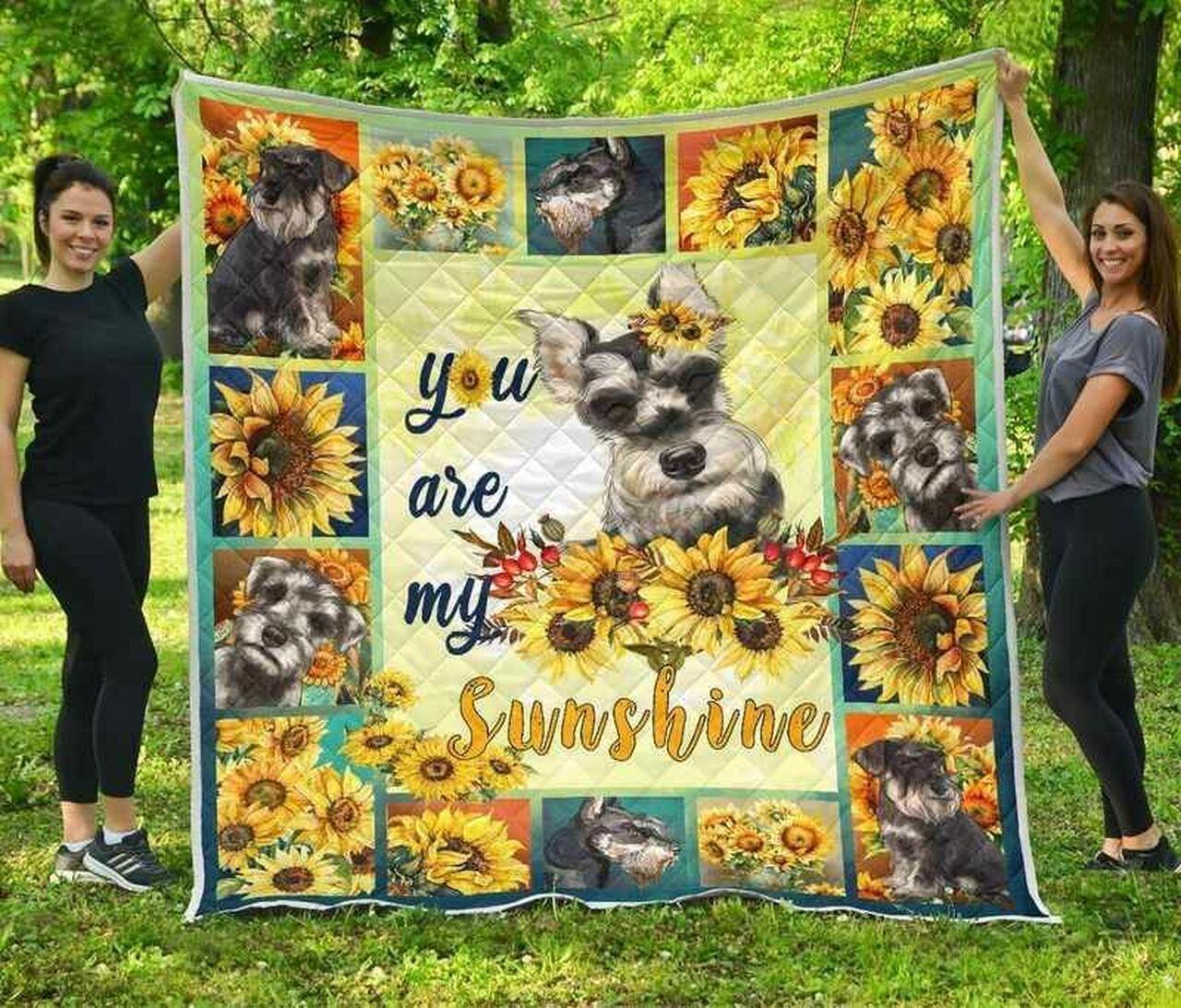 Schnauzer Dog Blanket Quilt