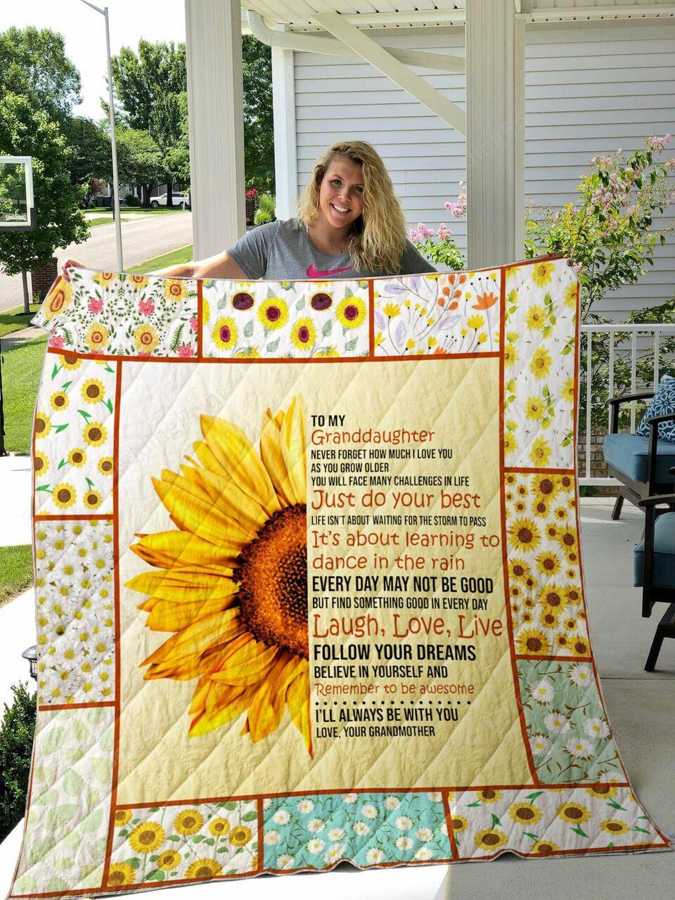 My Granddaughter I Love You Quilt Blanket