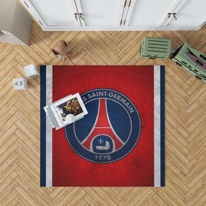 Spirited Paris Football Team Psg Logo Rug