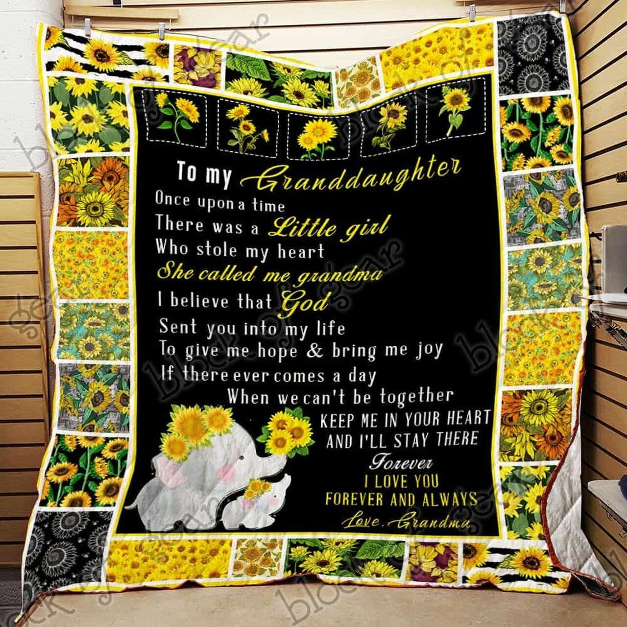 My Dear Granddaughtunflower Cl18100476Mdq Quilt Blanket
