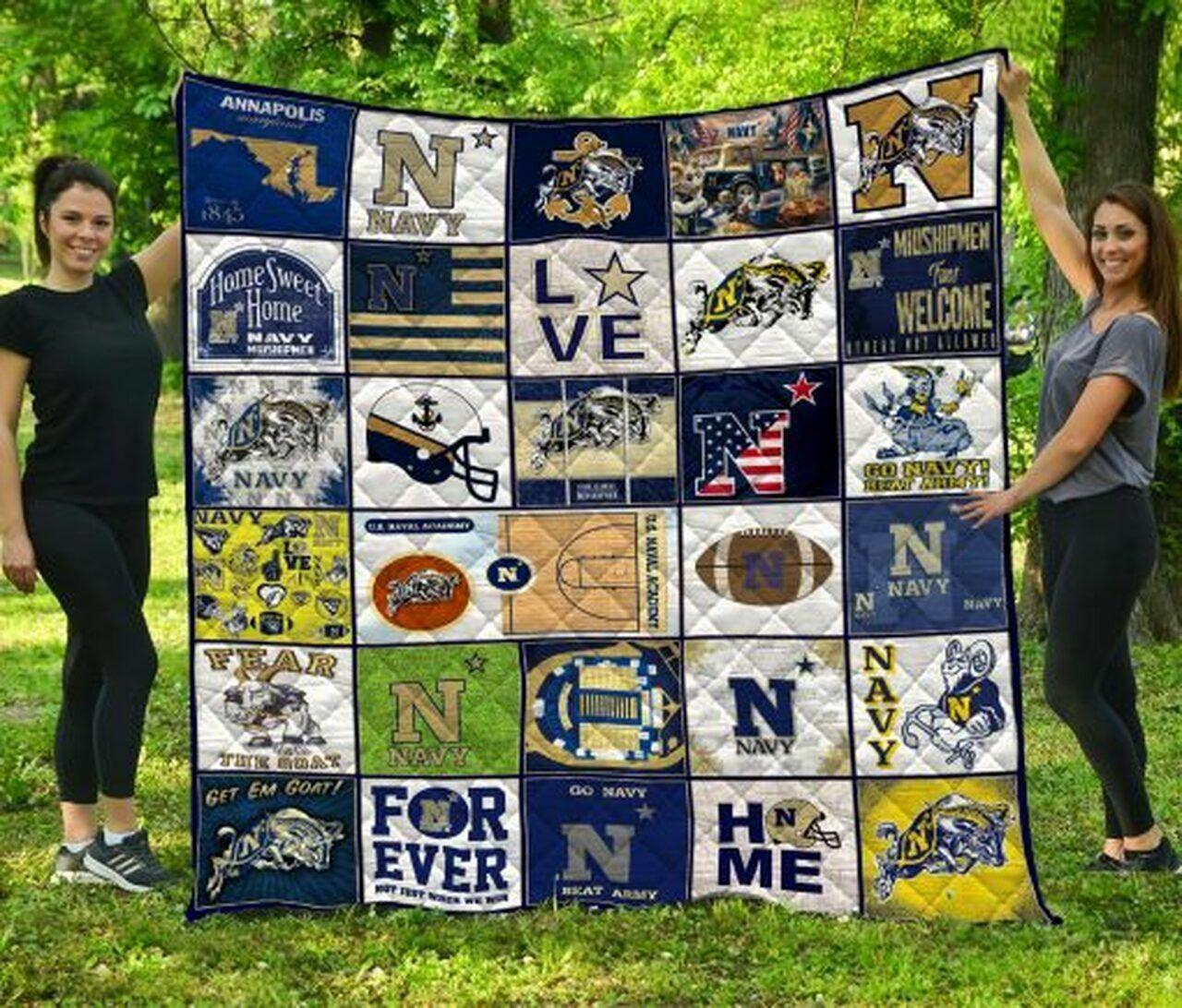 Ncaa Navy hipmen Quilt Blanket #1564