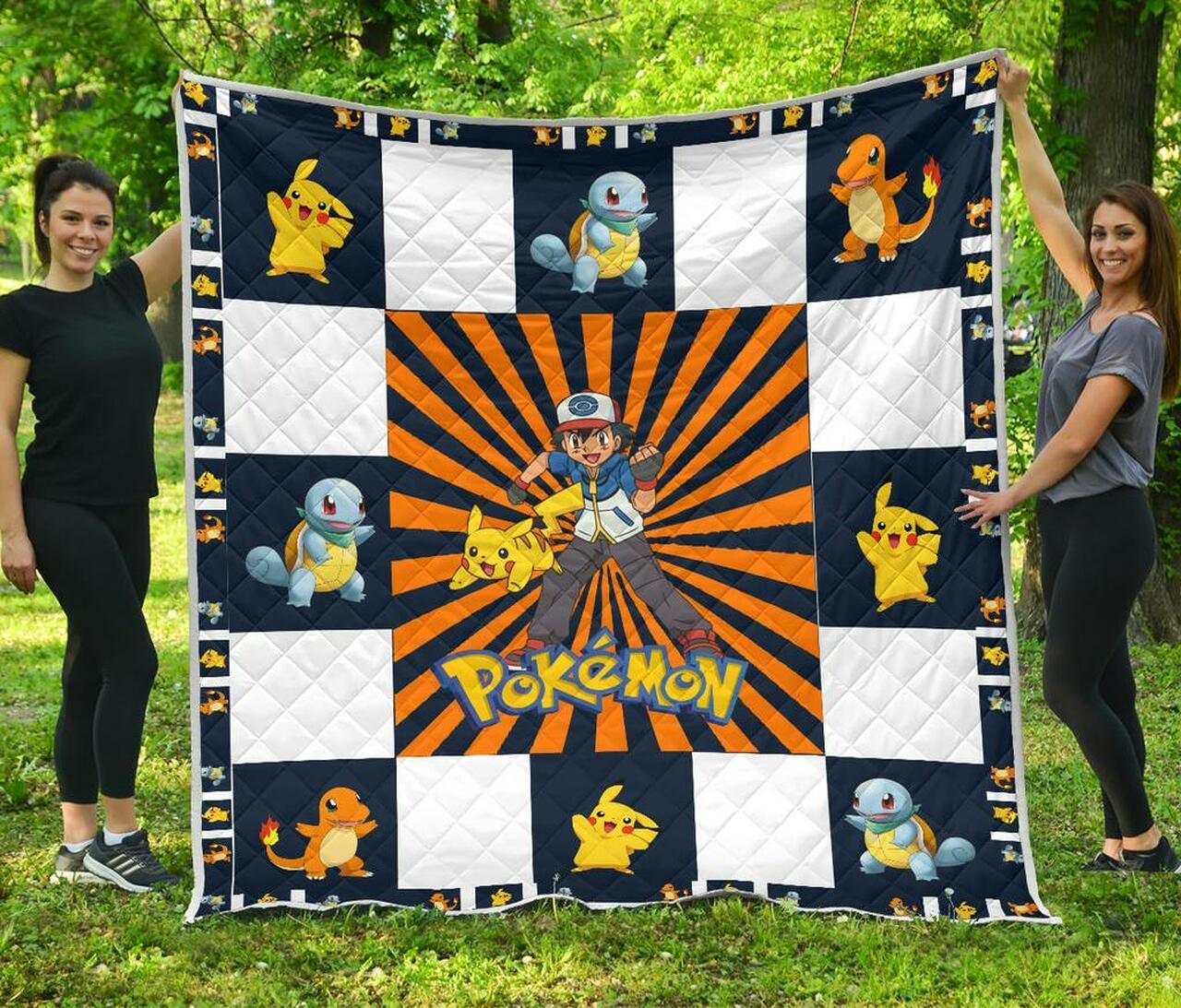 Pokemon Pikachu While Premium Quilt Blanket Quilt