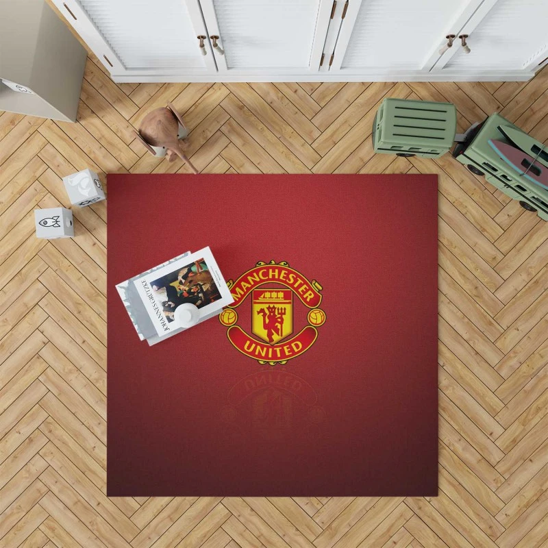 Strong Premier League Club Manchester United Fc Rug