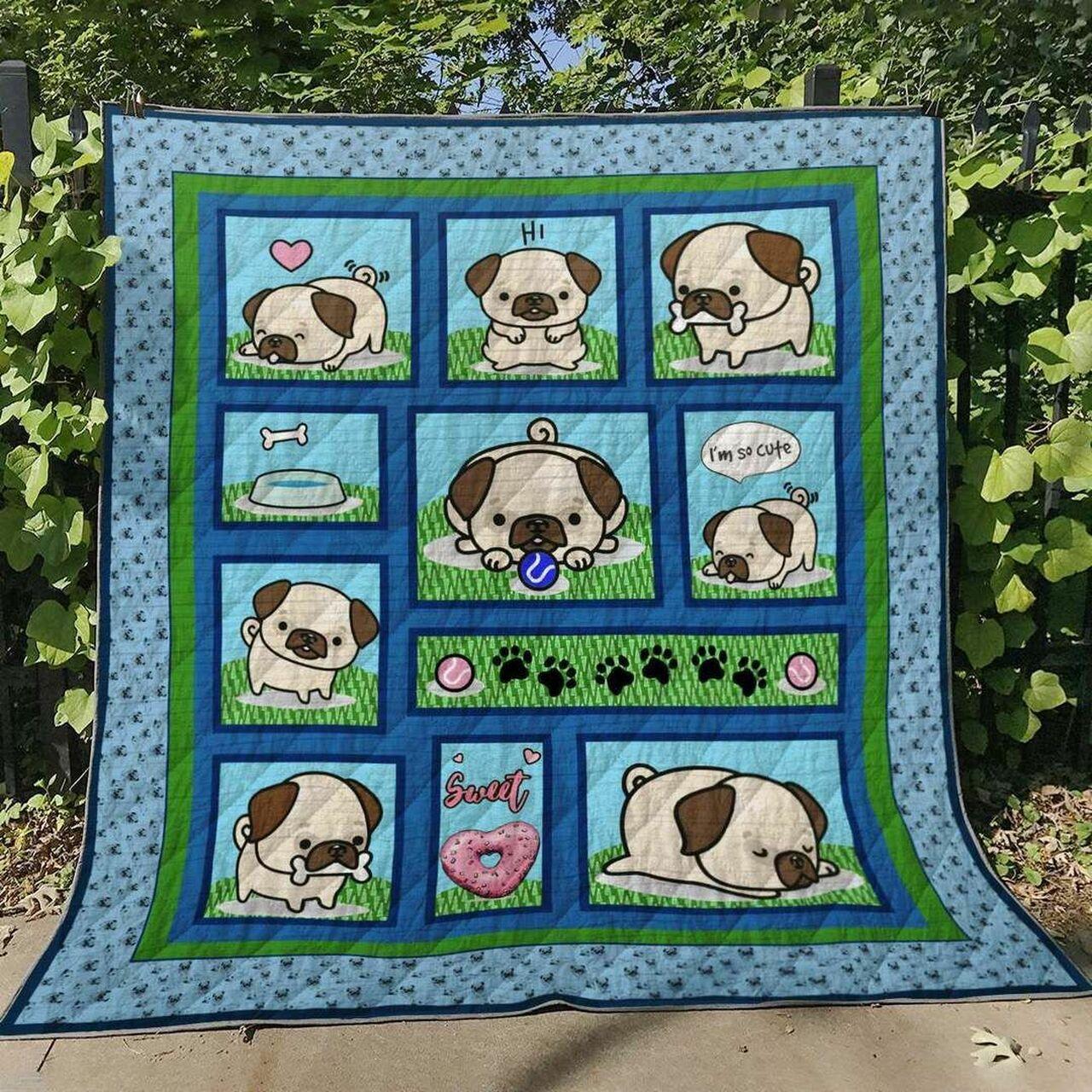 Pug Ml140621 Quilt Blanket