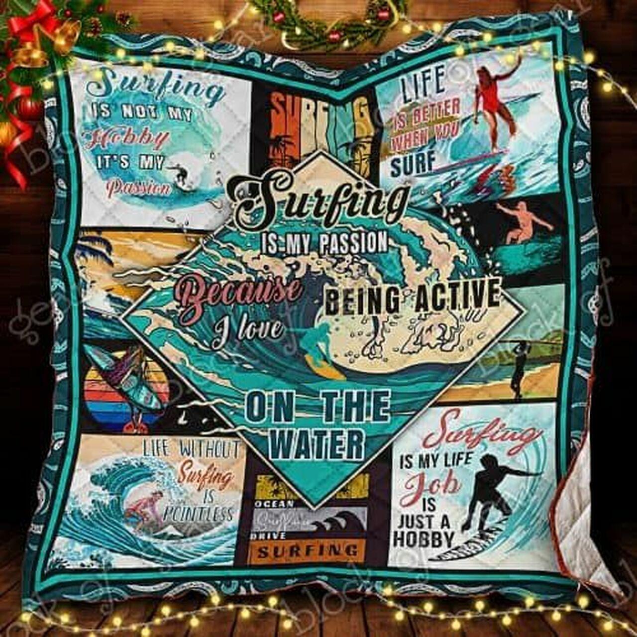 Surfing Cl14100468Mdq Quilt Blanket