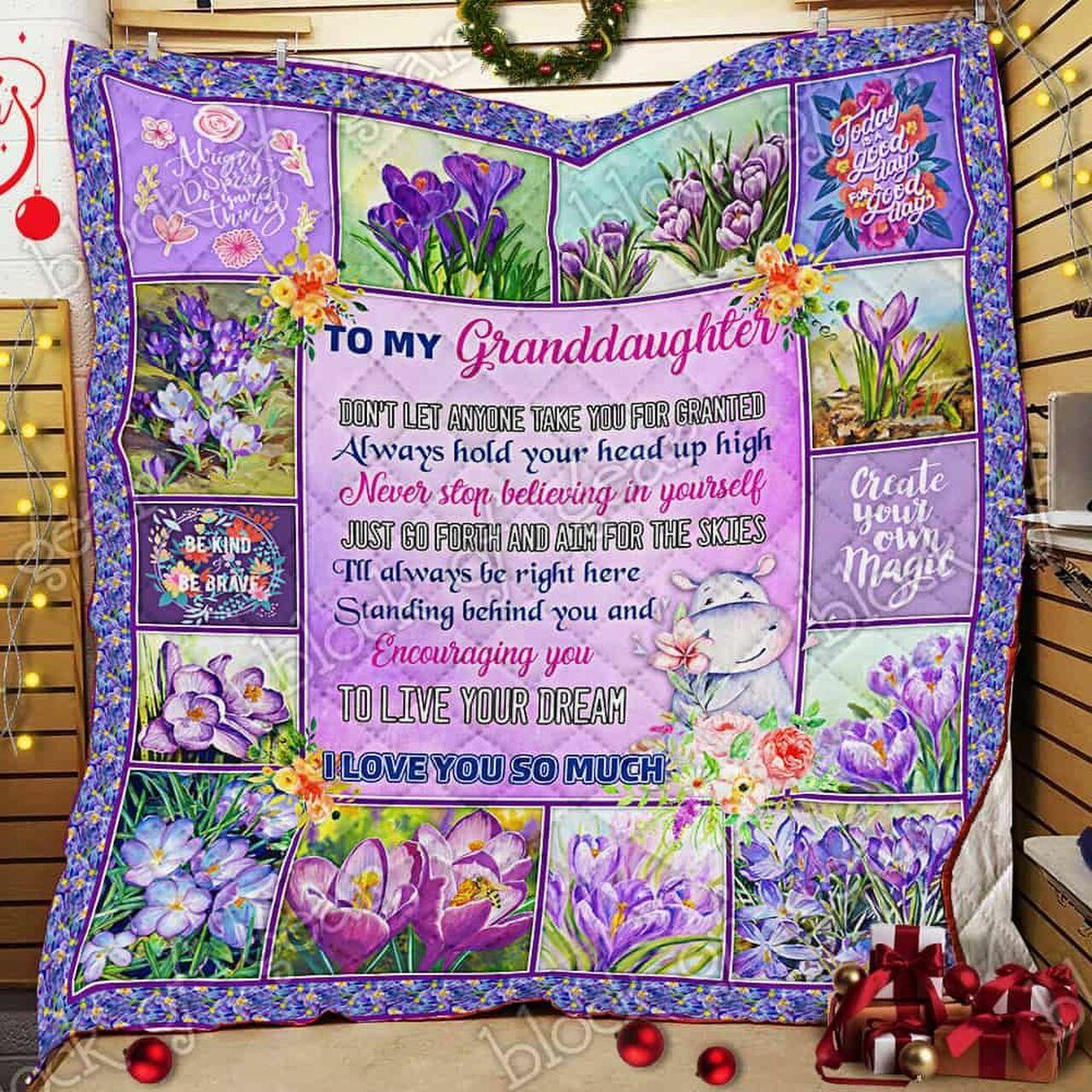 My Granddaughter Grandma Cl14100343Mdq Quilt Blanket