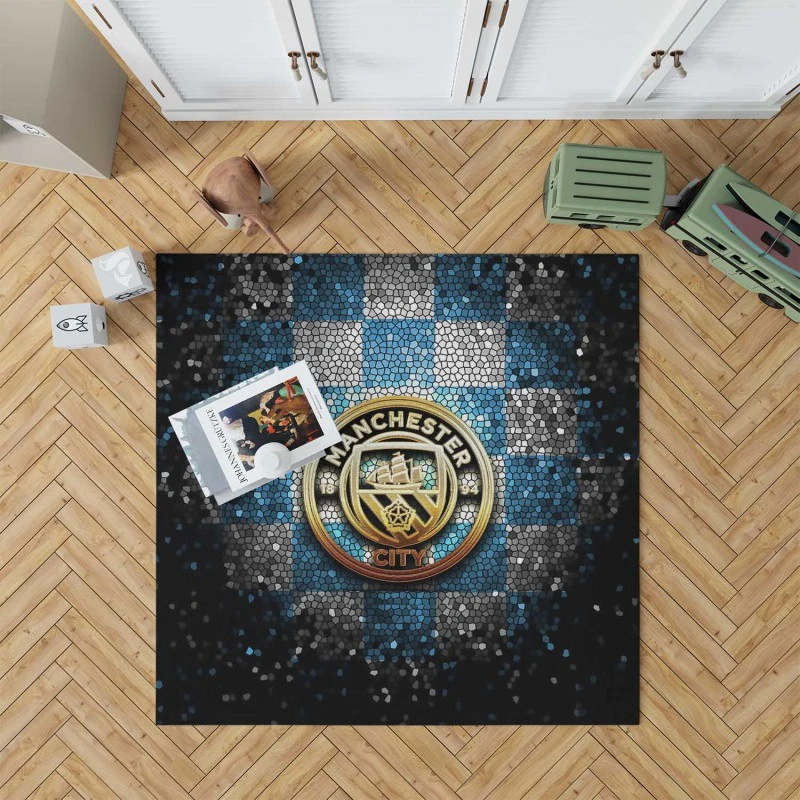 Incredible English Football Club Manchester City Fc Rug