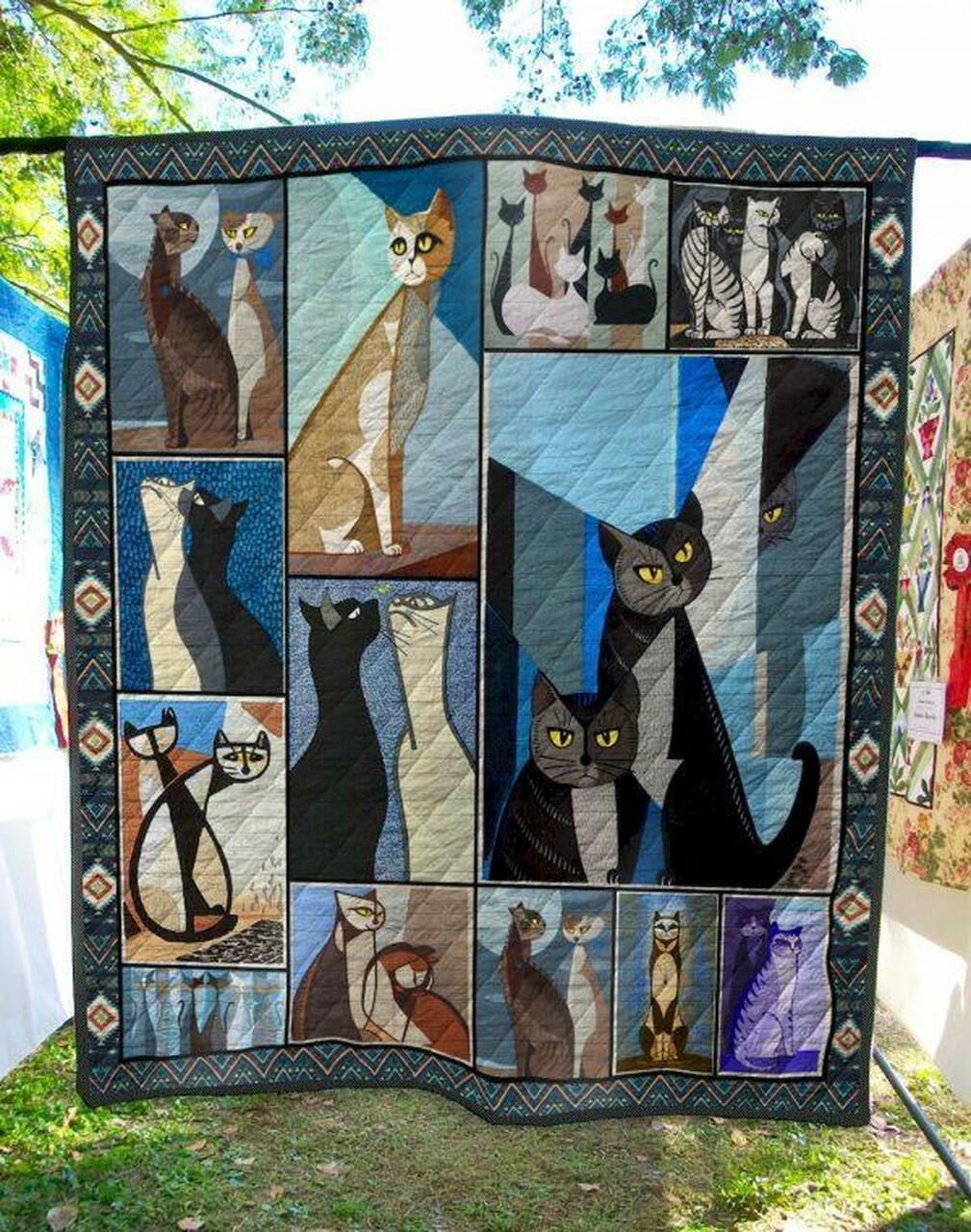 Provocative Cat Quilt Blanket Quilt