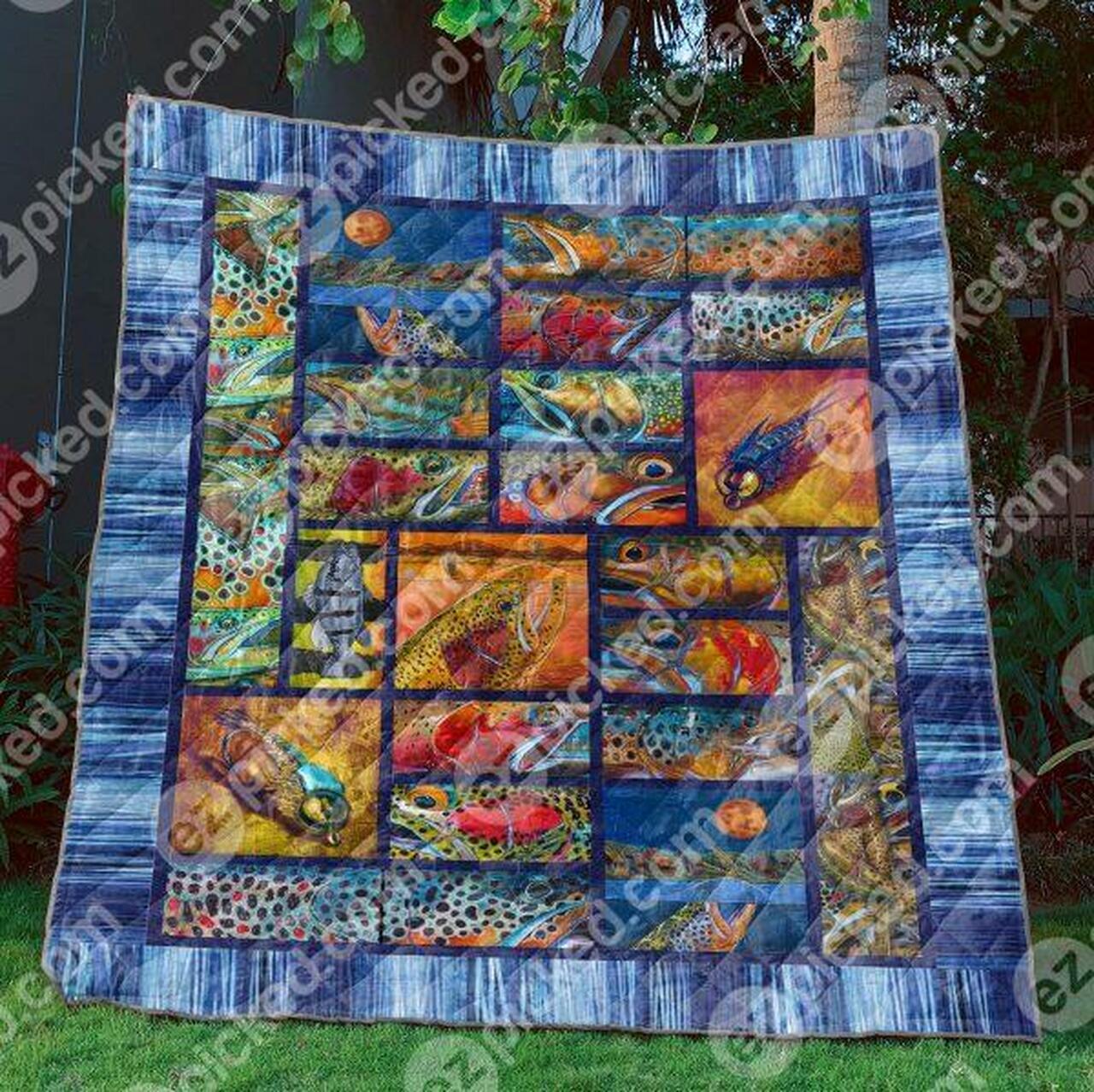 Fish It Well Quilt Blanket Hn57 Quilt