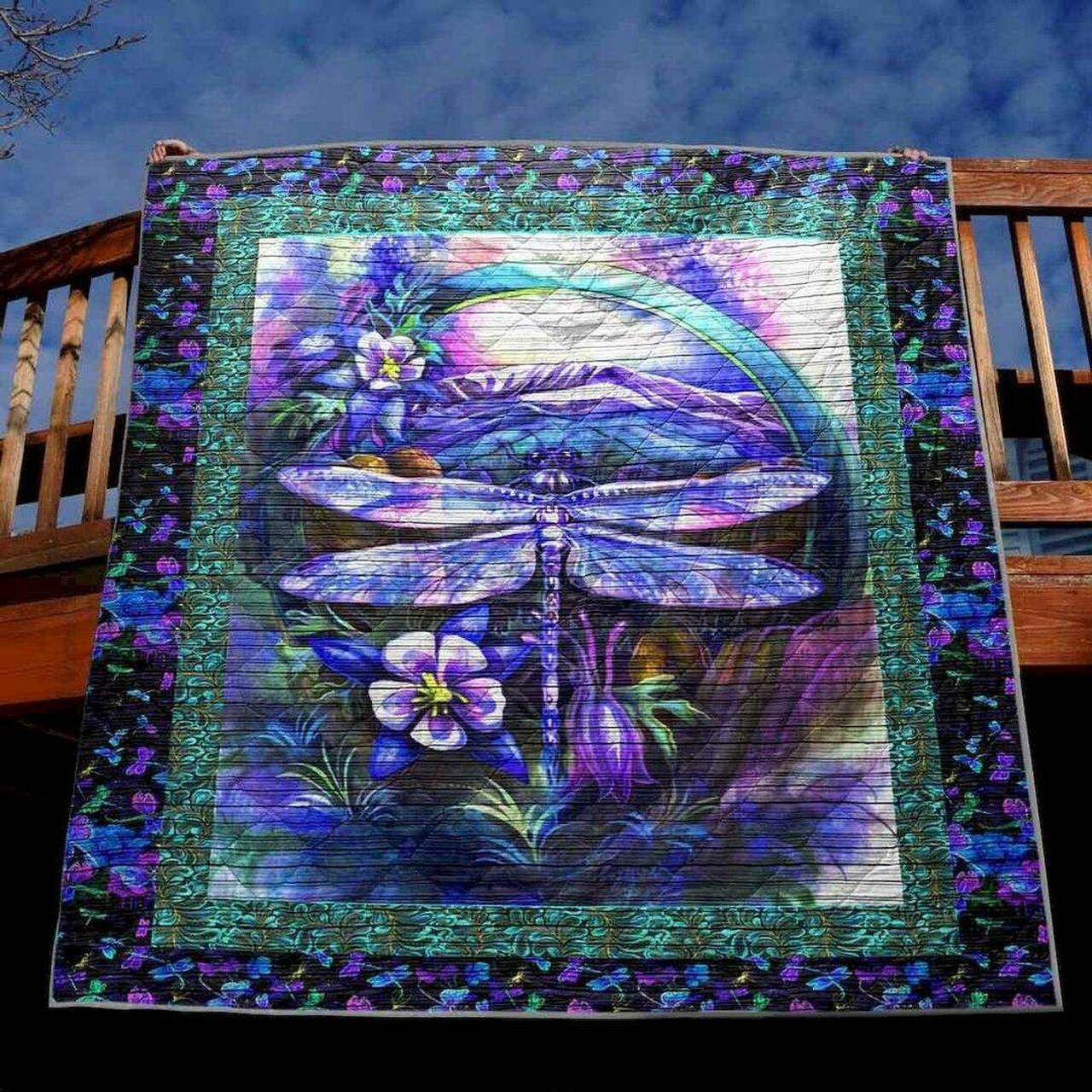 Night Glowing Dragonfly Pk270544 Quilt Blanket