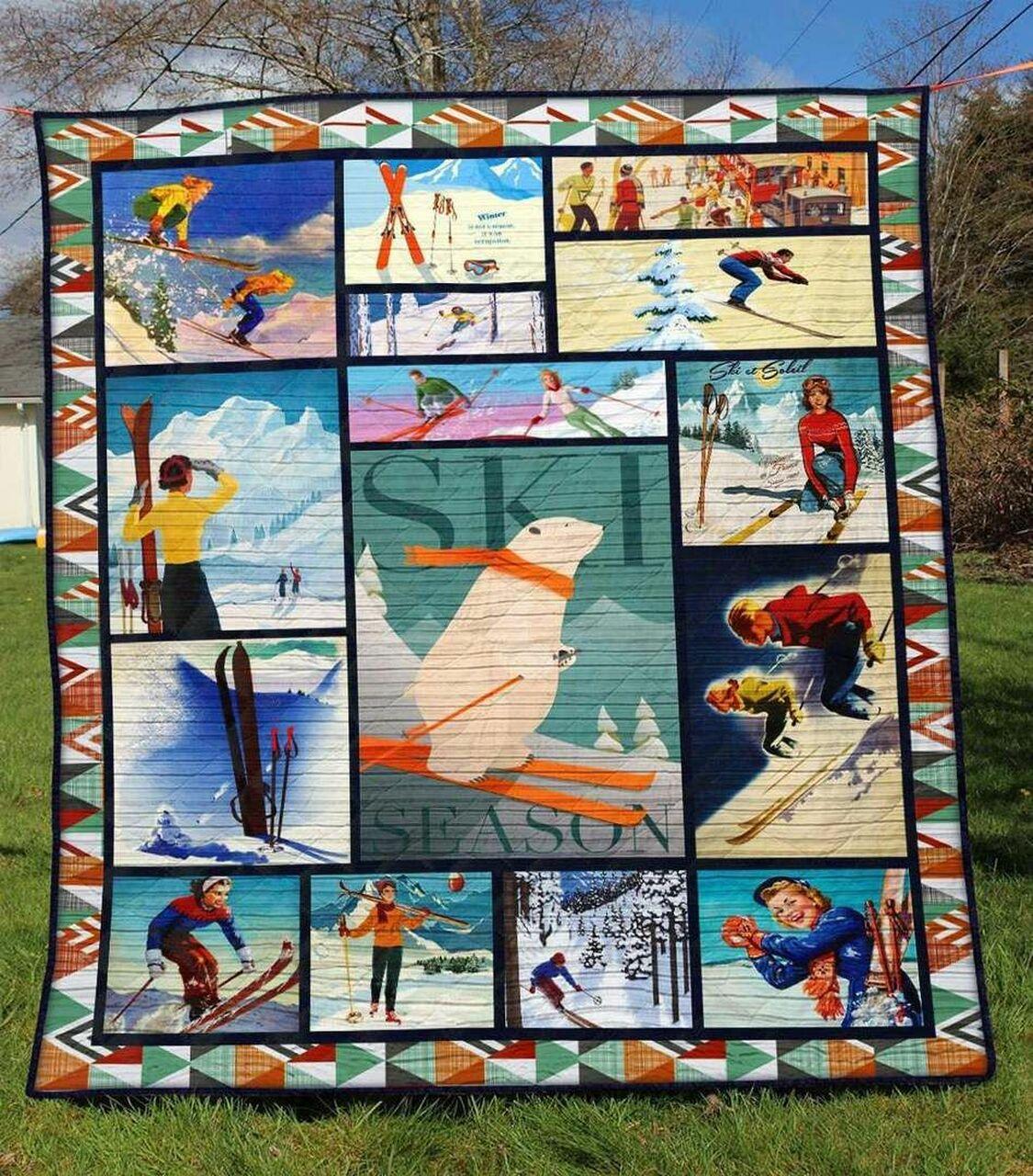 Skiing Tu090702A Tbg Quilt Blanket