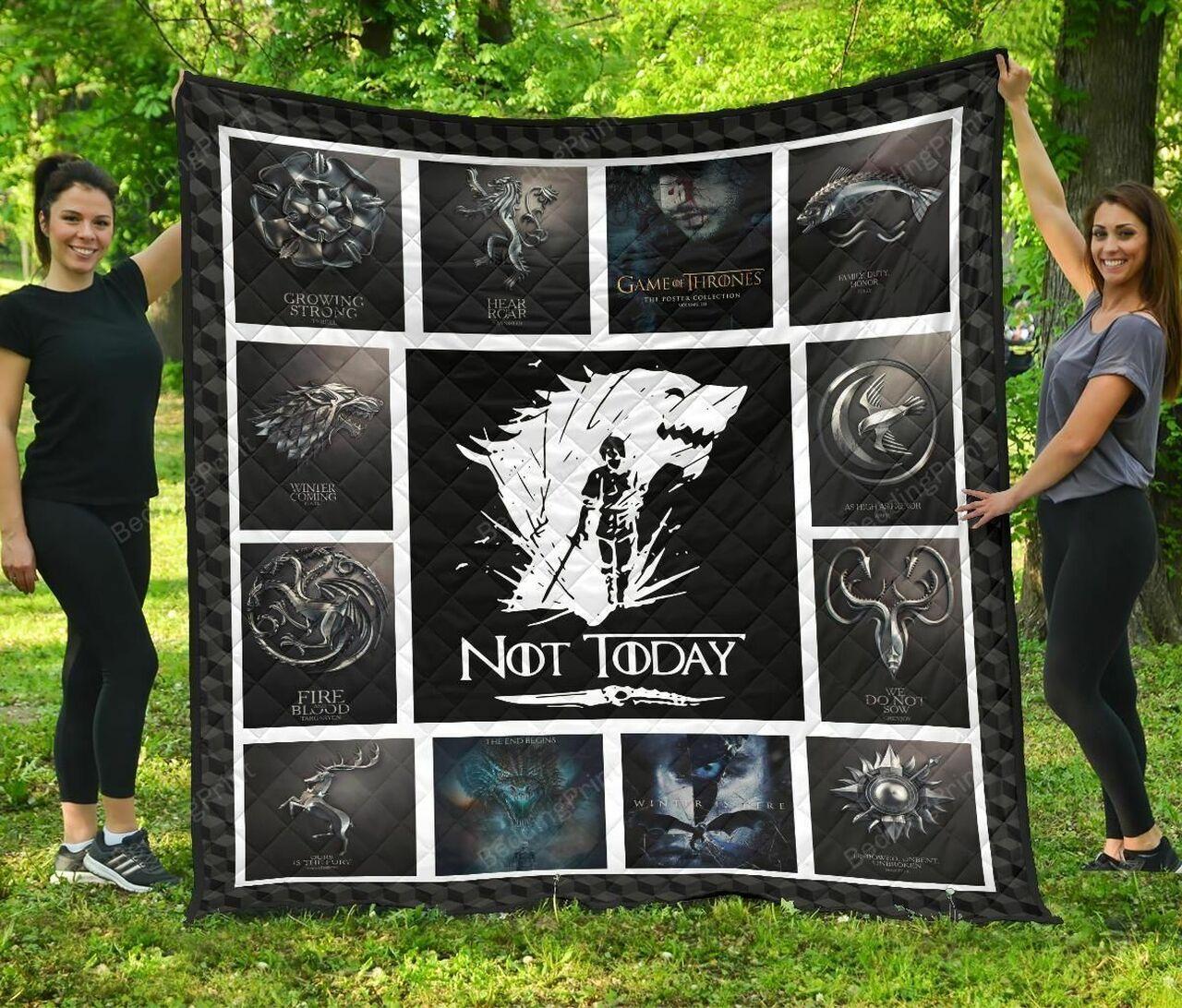 Game Of Thr Not Today Quilt Blanket Fan Gift