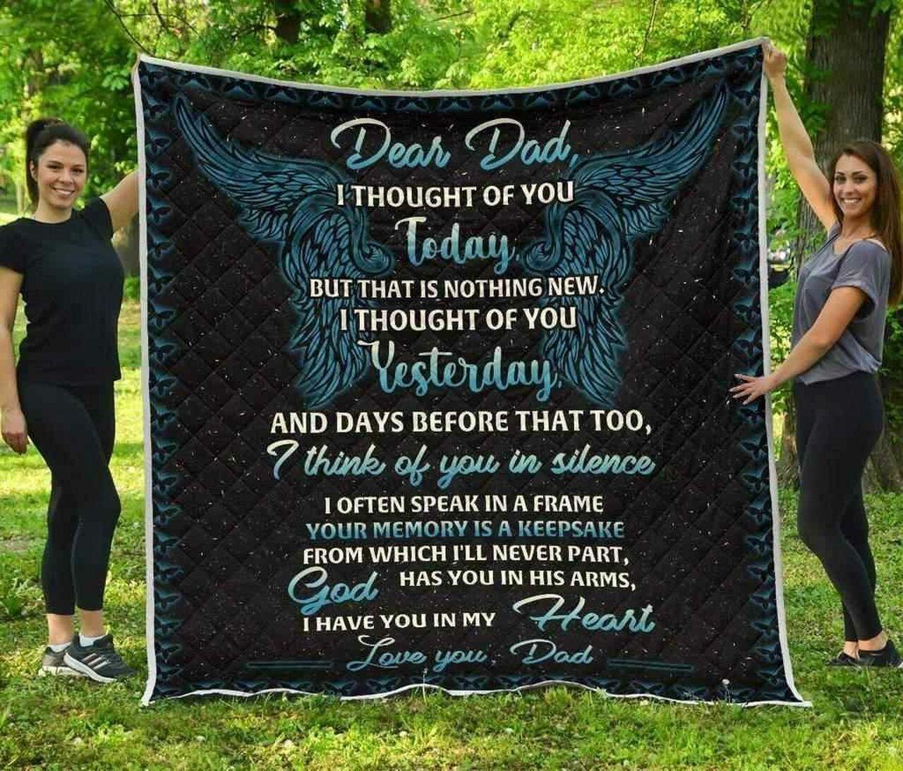 Dad Heaven Dear Dad I Have You In My Heart Blanket Th0807 Quilt