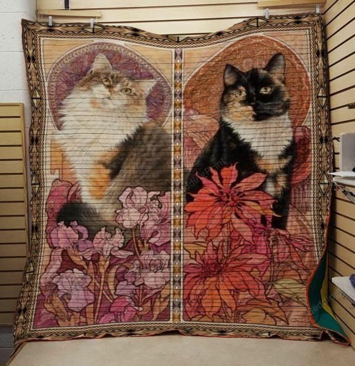 Calico Cat With Flower Quilt Blanket Greattomized G For Birthday C Thgiving Perfect G For Cat Lover