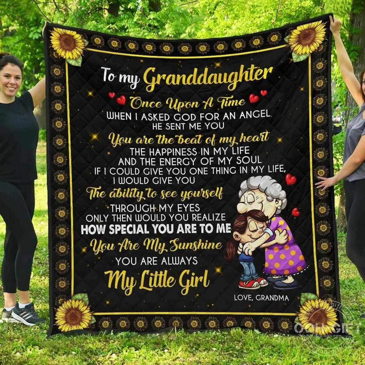 Granddaughter Grandma You Re Al My Little Girl Blanket Th0807 Quilt