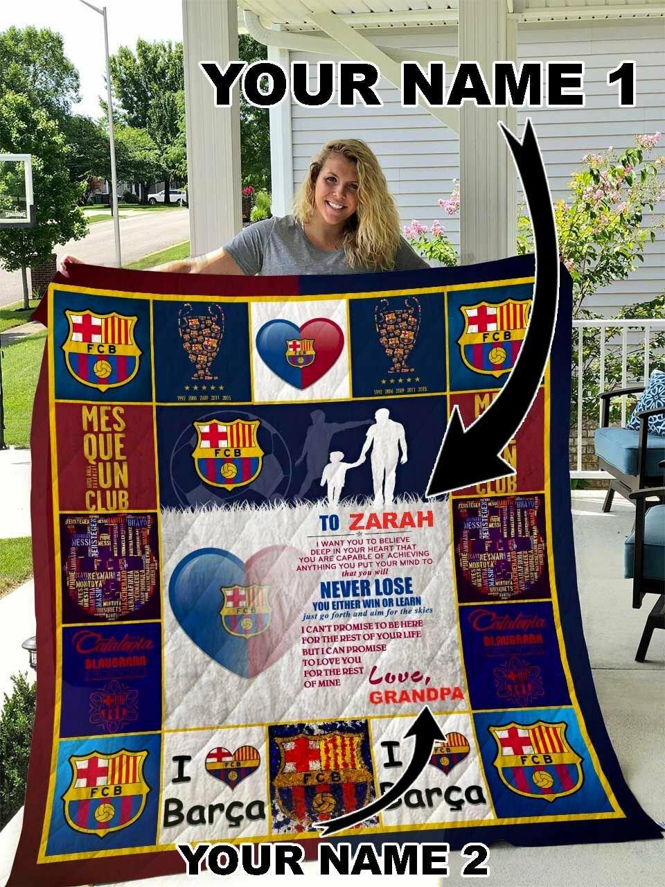 Fc Barcelona onalized Name Quilt Blanket