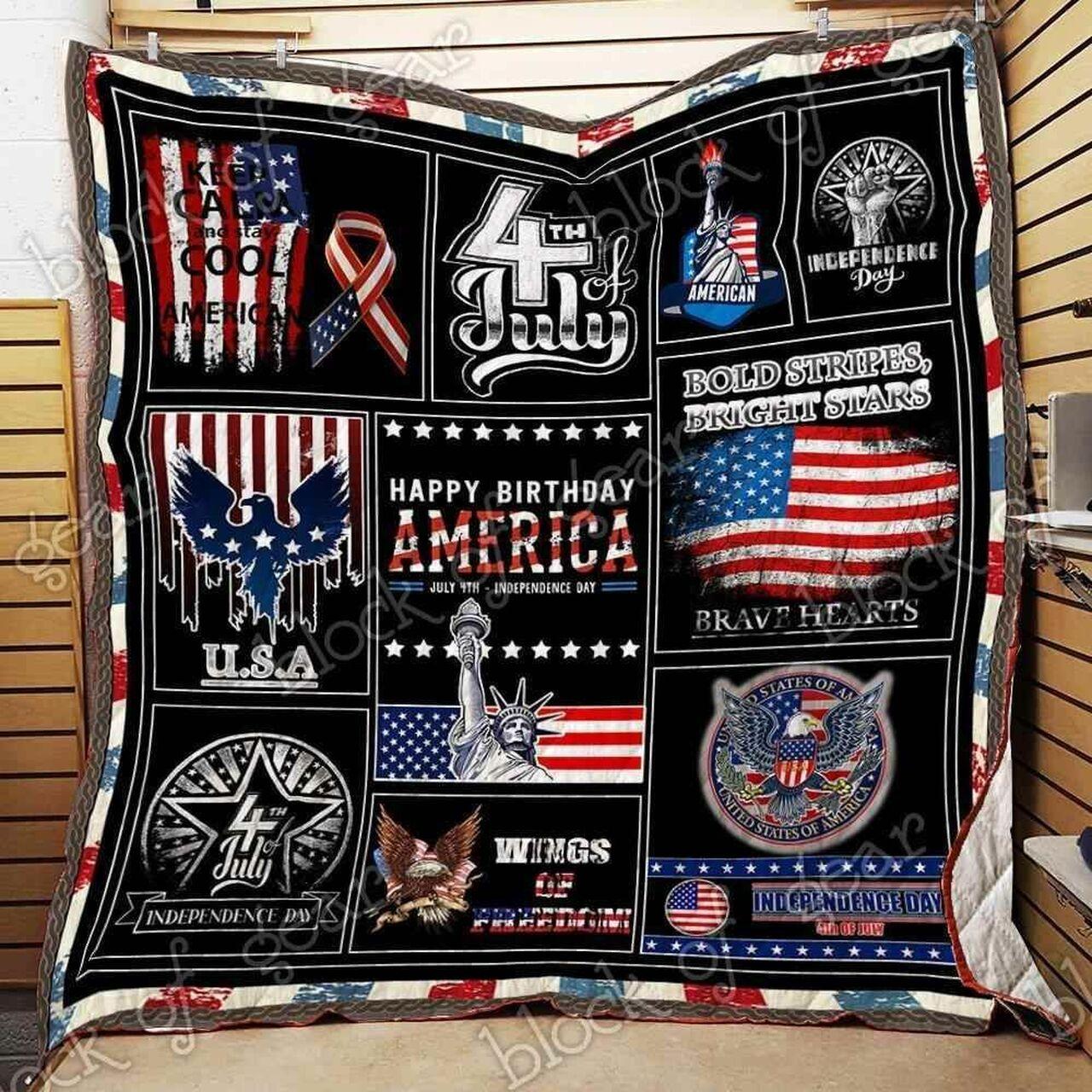 Happy 4Th Of July Blanket Kc1307 Quilt