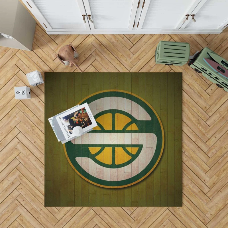 Seattle Supersonics Basketball Team Rug