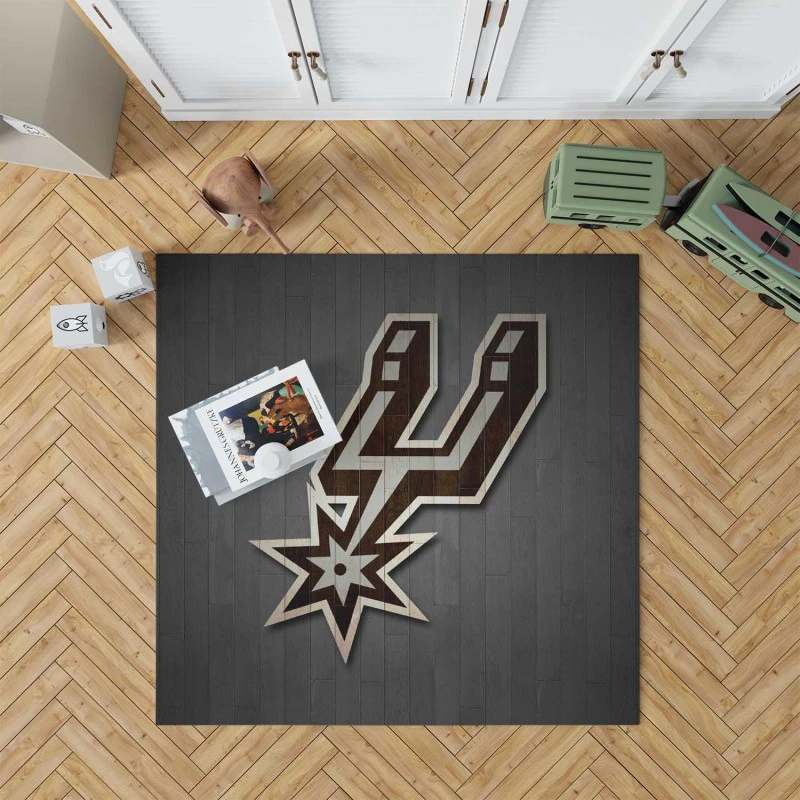 Popular Nba San Antonio Spurs Logo Rug