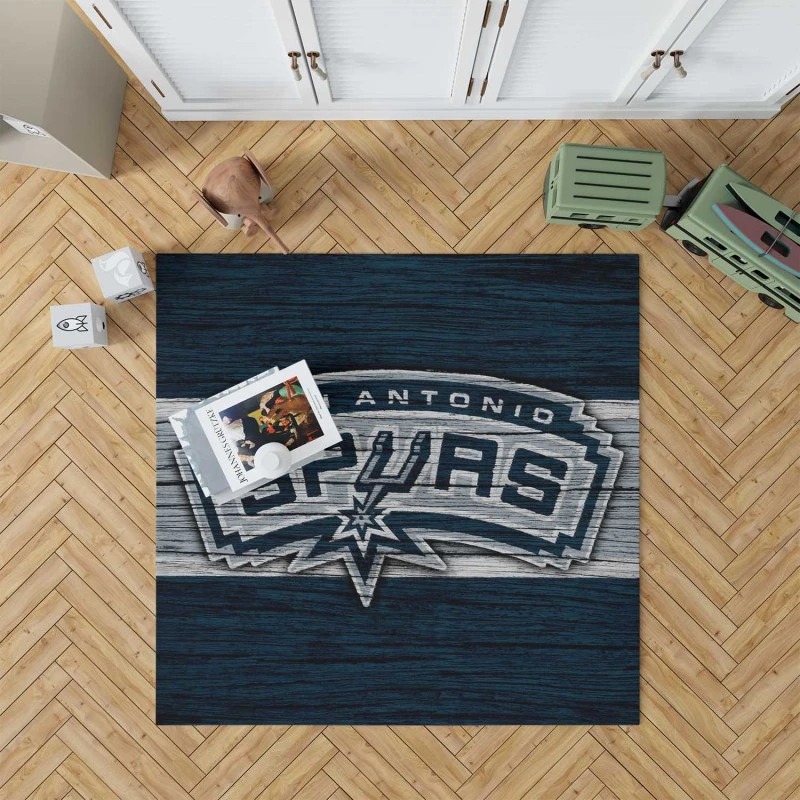 San Antonio Spurs Nba Logo Rug