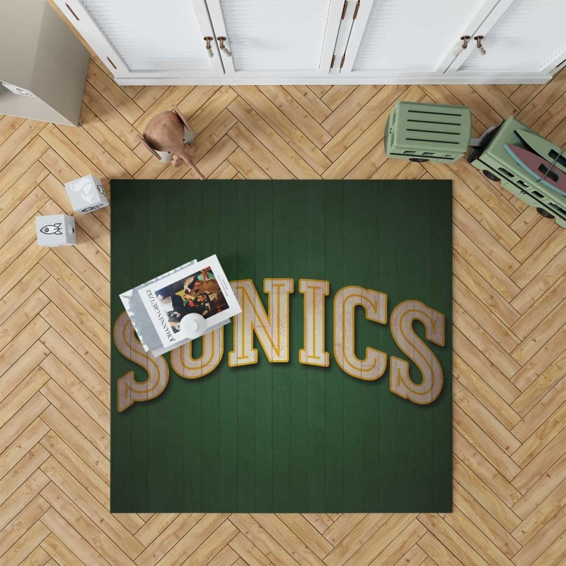 Popular Seattle Supersonics Basketball Team Rug