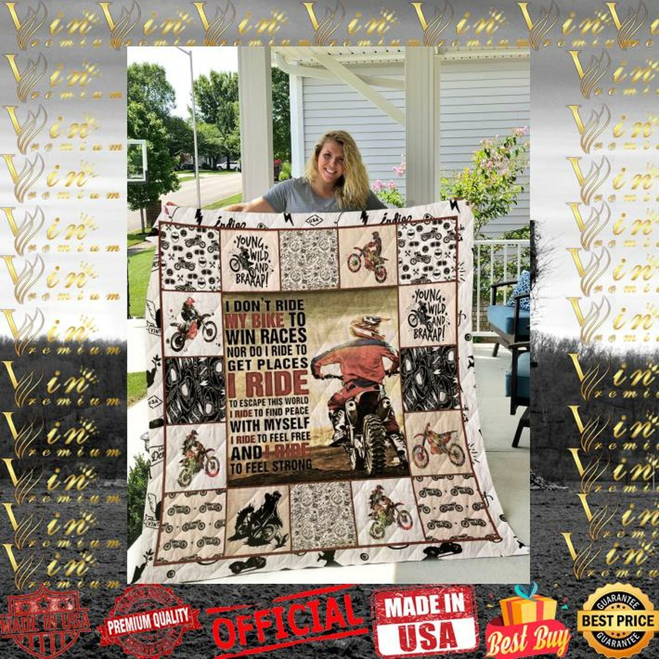 I DonT Ride My Bike To Win R Nor Do I Ride To Get Pl Quilt Blanket