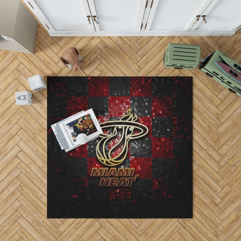 Strong Nba Basketball Team Miami Heat Rug
