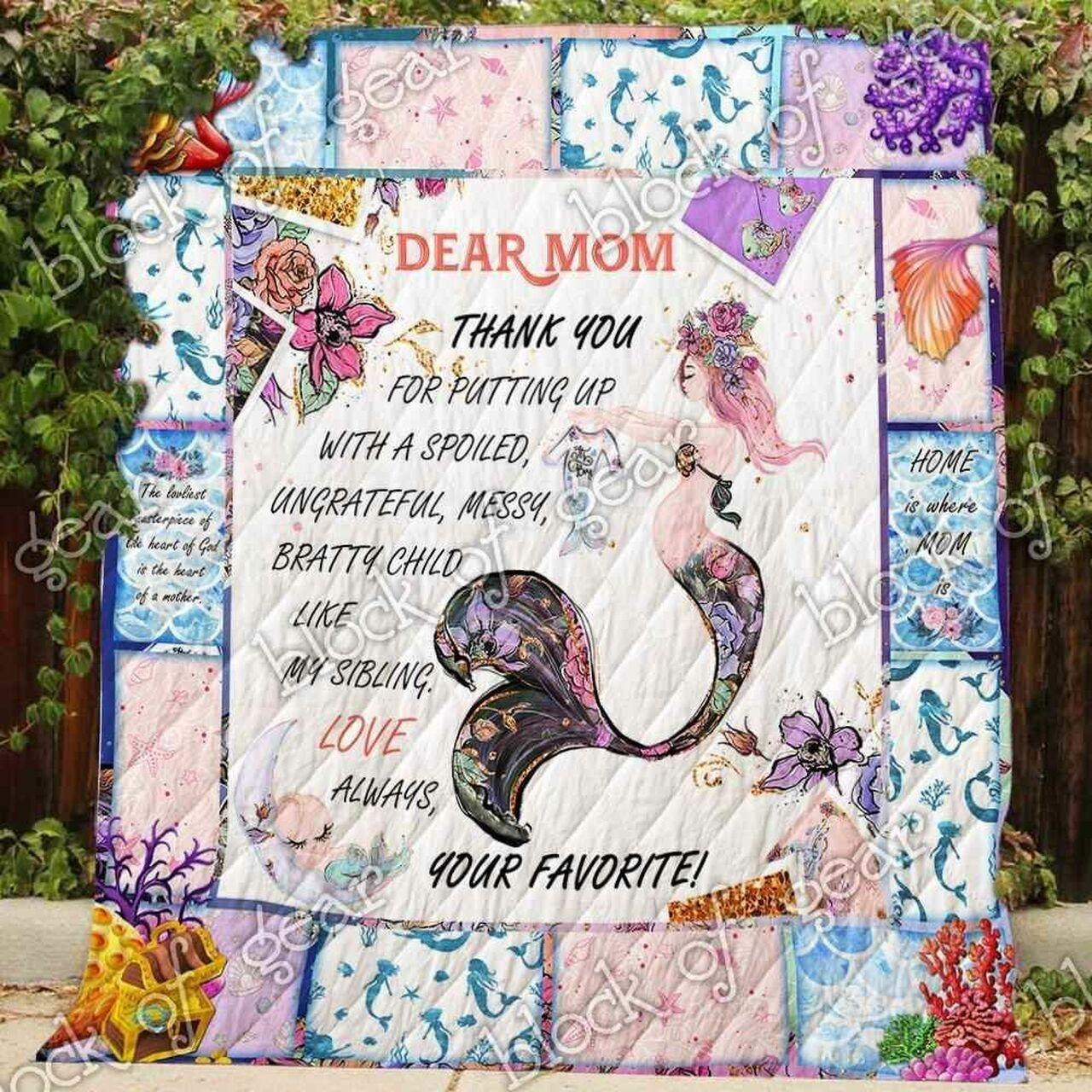 To Mermaid Mom From Your Favorite Blanket Kc1707 Quilt
