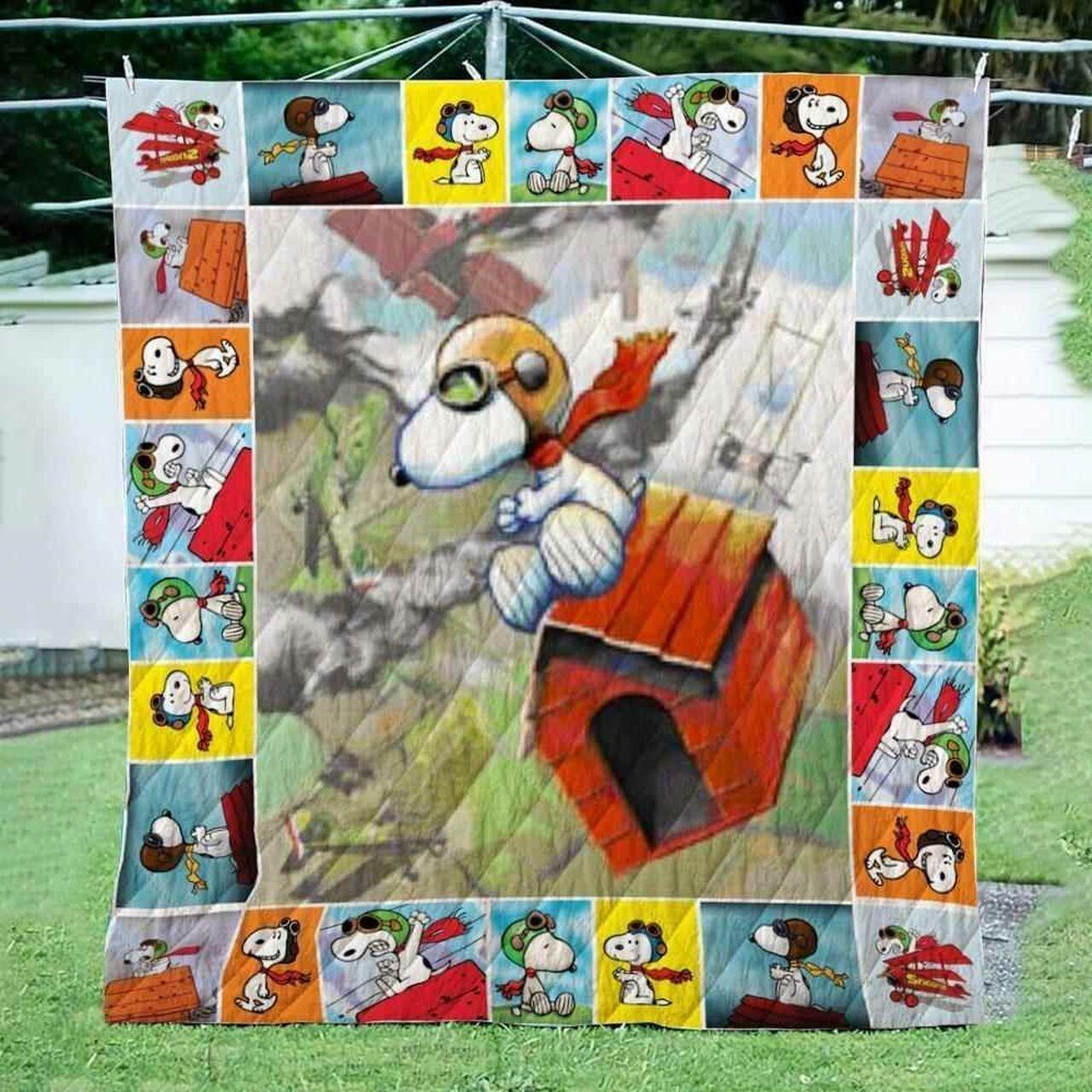 Snoopy Pilot V6 Blanket Th0607 Quilt