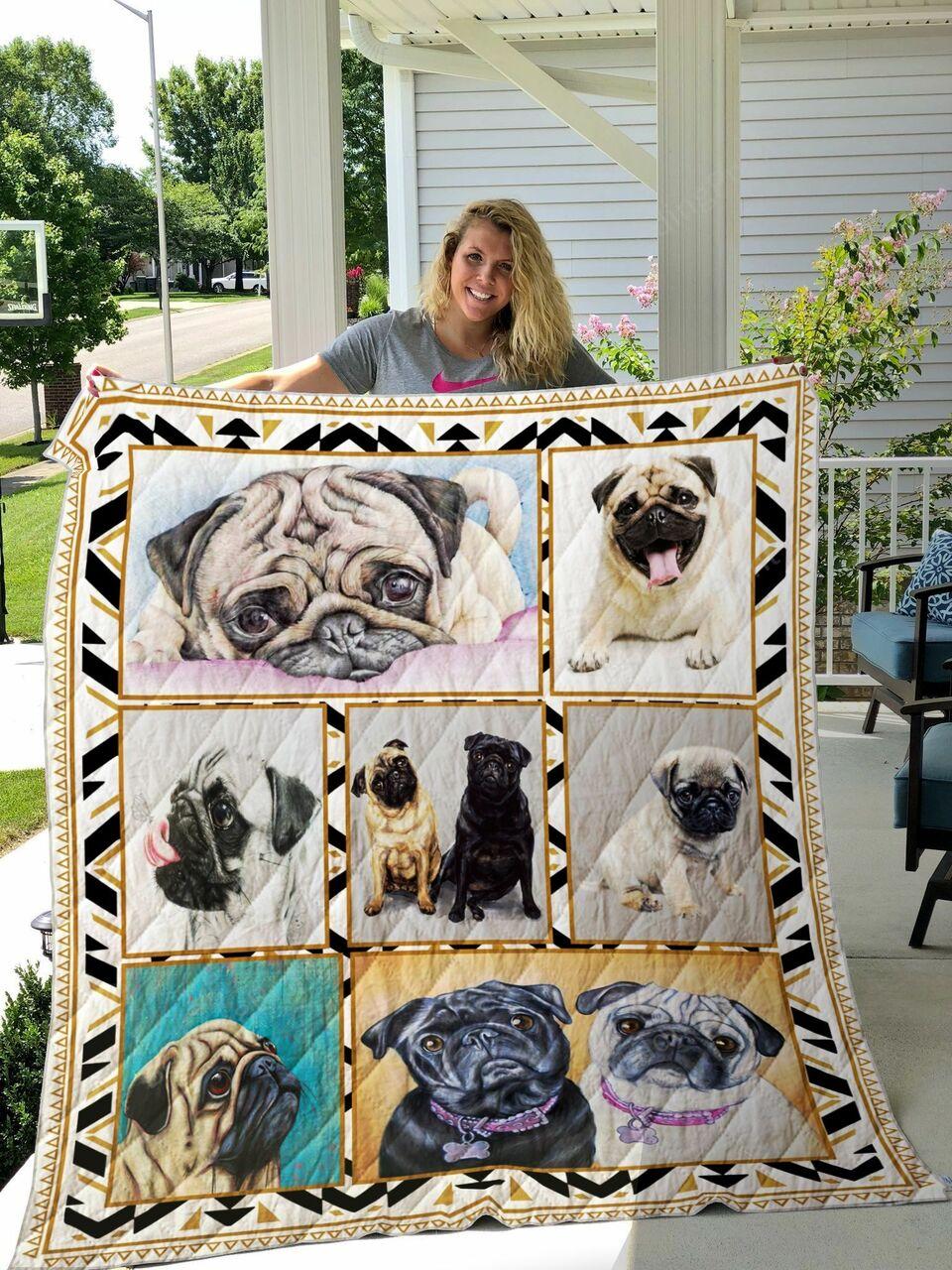 Pug Picture Art Quilt Blanket Greattomized Blanket G For Birthday C Thgiving