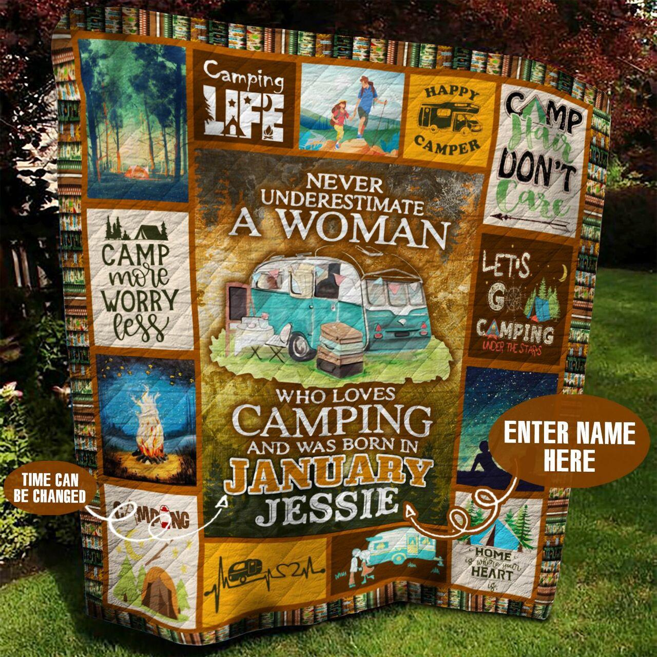 Camping onalized Quilt Blanket Bbb040m
