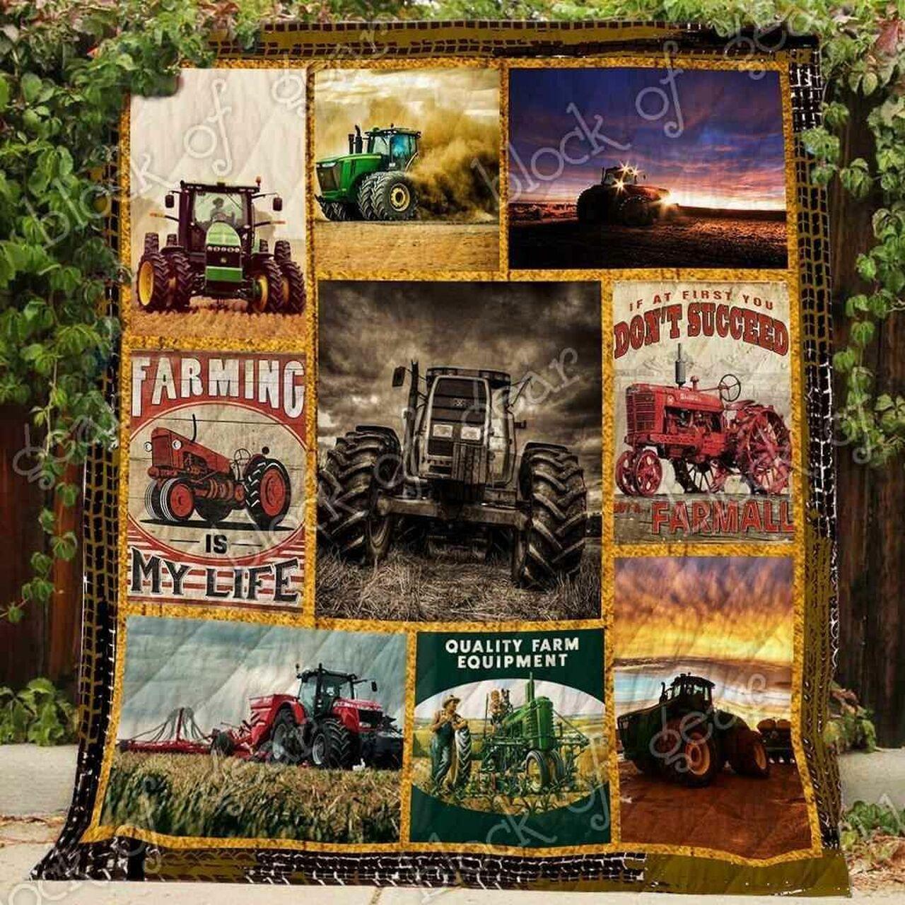 Tractor On The Farm Blanket Kc1507 Quilt