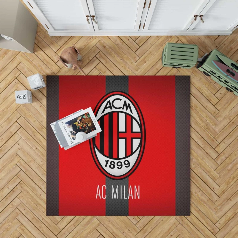 Serie A Football Soccer Club Logo Ac Milan Rug