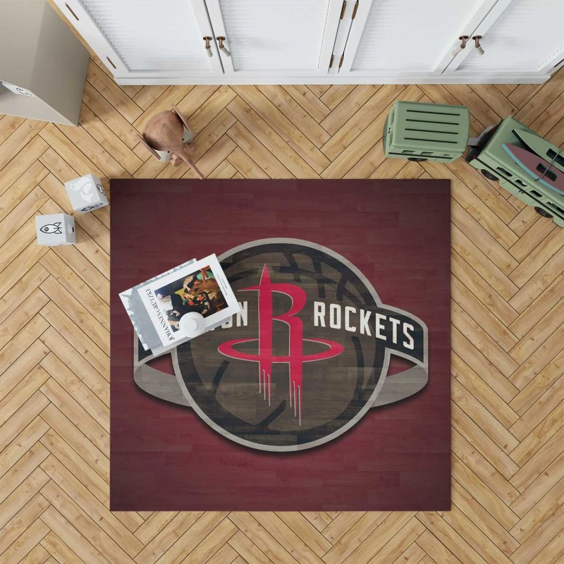 Houston Rockets Classic Nba Basketball Club Rug